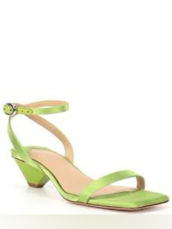 ANTONIO MELANI Shoes - ANTONIO MELANI Lime Green Ankle-Strap Mid Heel Sandals